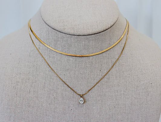 Tear Drop Double Necklace
