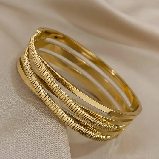 Steel Cuff Bangle Bracelet