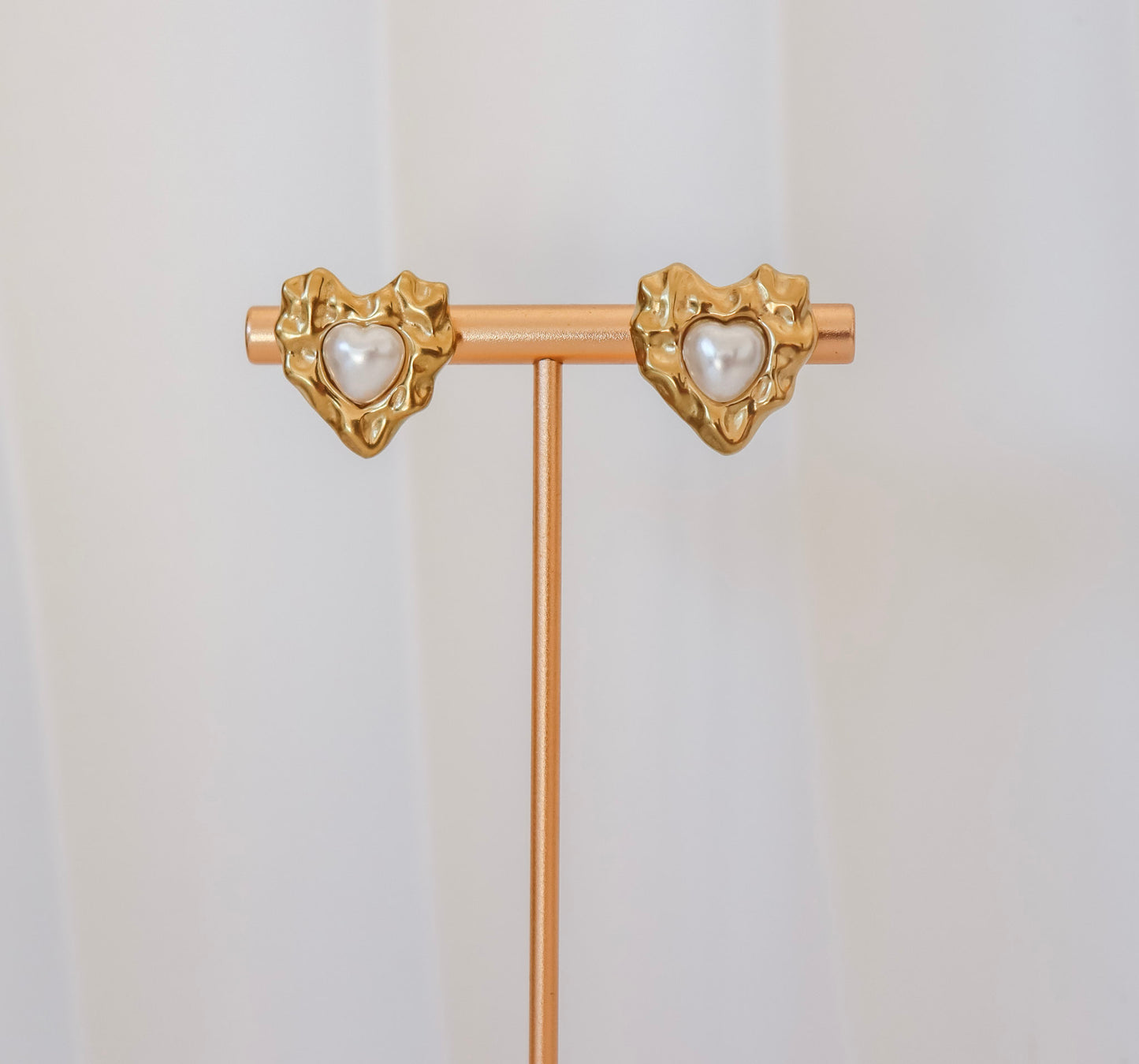 Pearl Heart Earrings