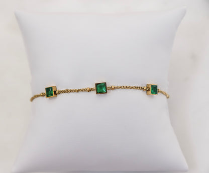 Emerald Stud Bracelet