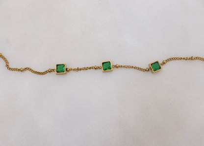 Emerald Stud Bracelet